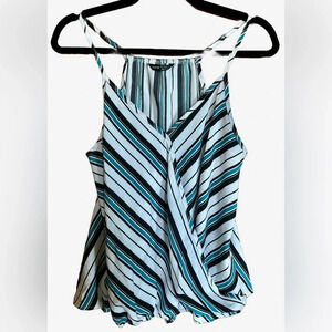 Shein Striped Sleeveless Wrap Top